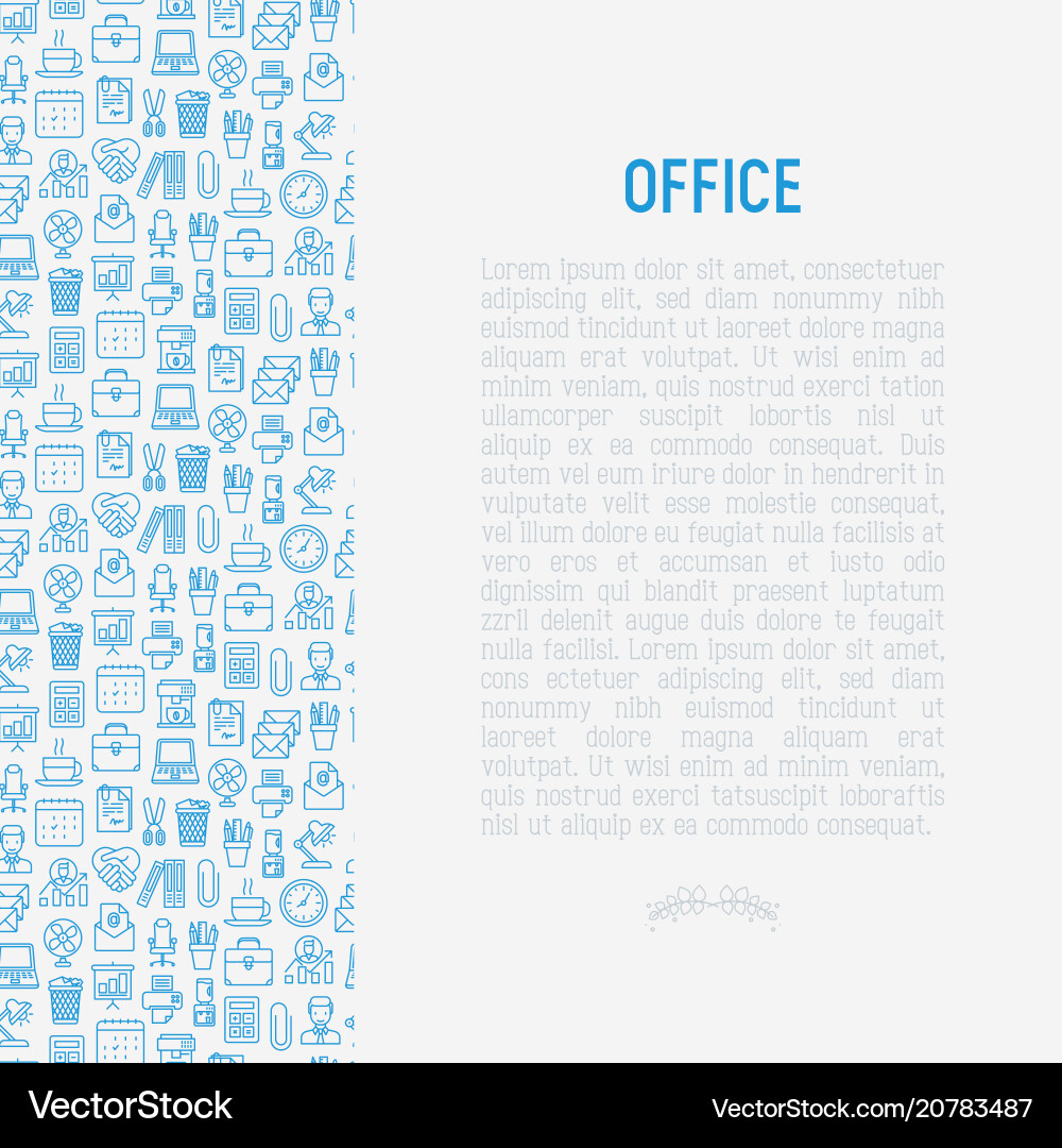Office concept with thin line icons Office concept with thin line icons vector image
