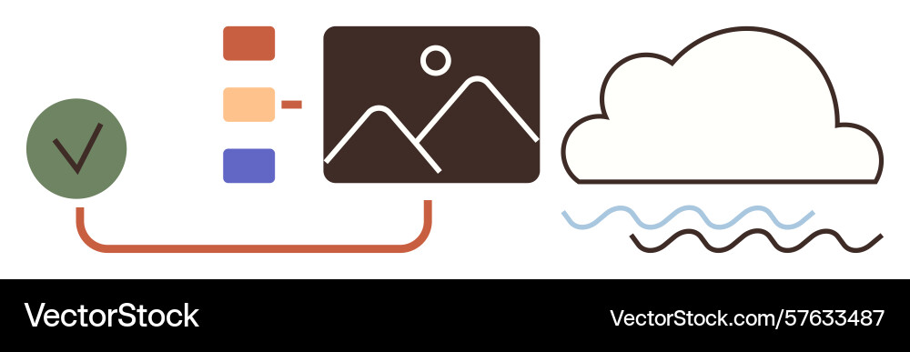 Organization and visualization of data linked Organization and visualization of data linked vector image