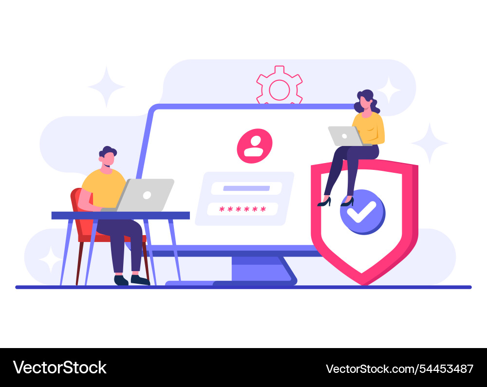 Password secure access data protection cyber Password secure access data protection cyber vector image