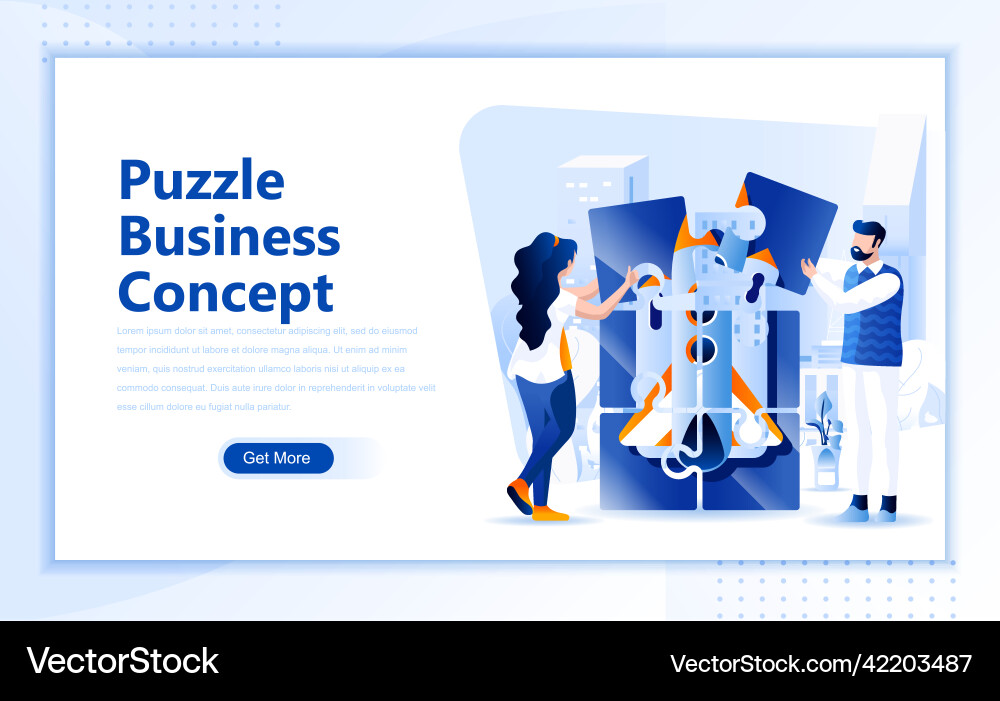 Puzzle concept flat web page design template Puzzle concept flat web page design template vector image