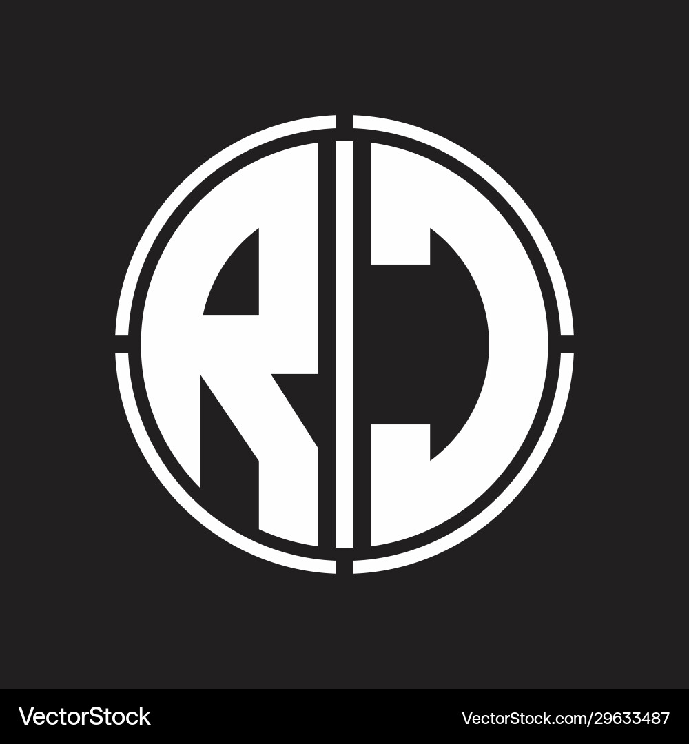 Rc logo initial with circle line cut design Rc logo initial with circle line cut design Vector Image