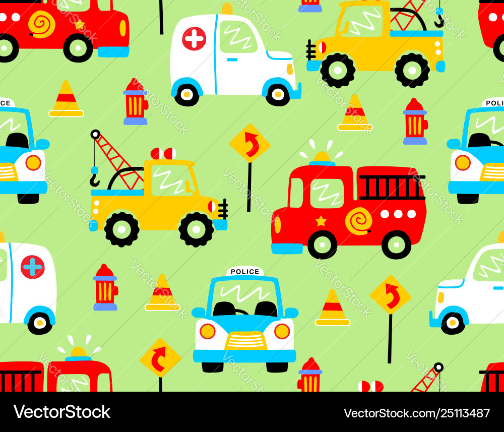 Rescue Vehicle Pattern vector image