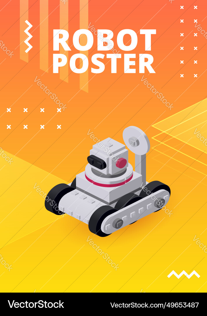 Rover robot poster for print and design Vector Image