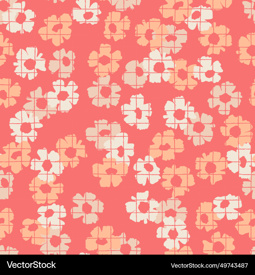 Seamless pattern with hand drawn flowers in color Seamless pattern with hand drawn flowers in color vector image