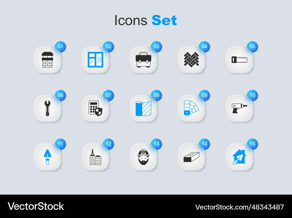 Set brick security keypad access panel window Vector Image