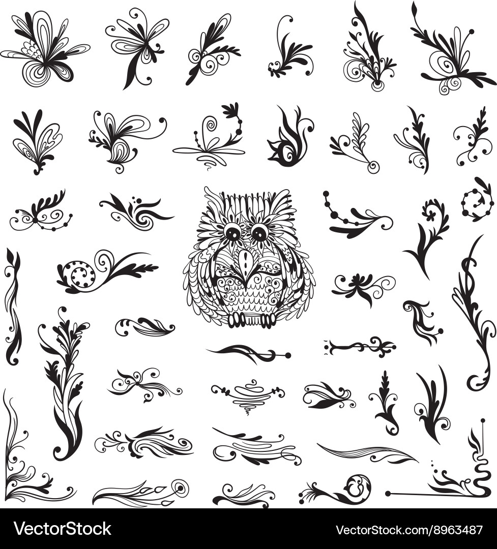 Set of creative swirl vignettes Vector Image