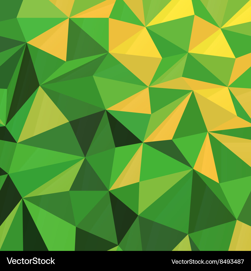 Triangular low poly green pattern vector image