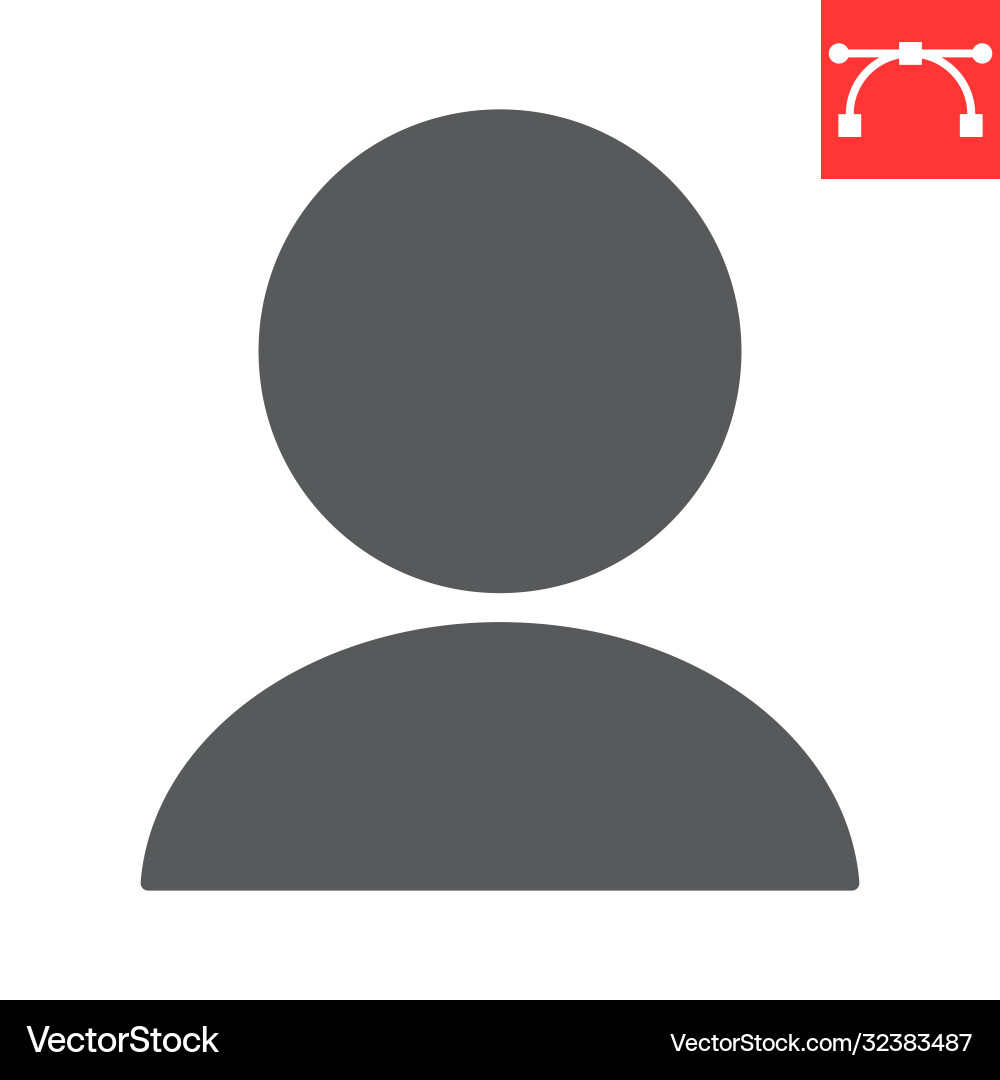 User profile glyph icon ui and button account vector image
