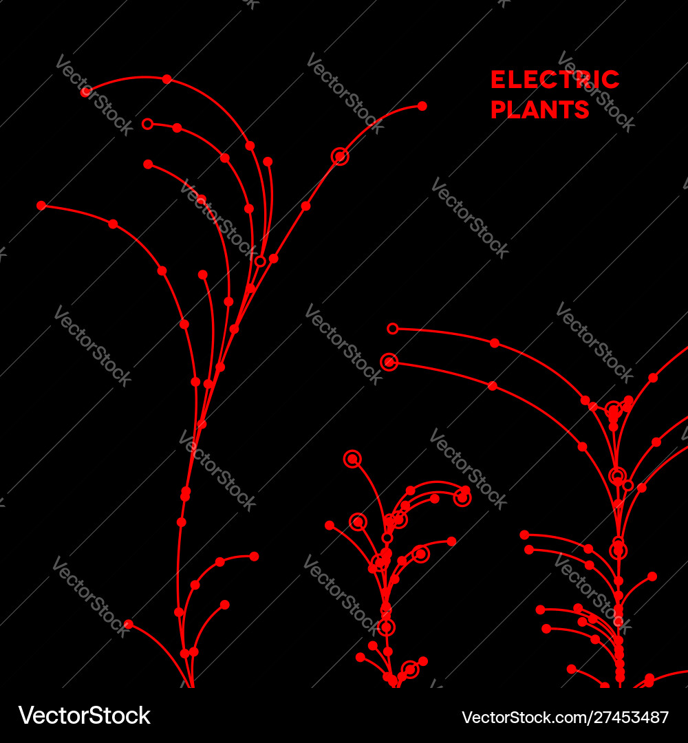 Wire grid trees made connected dots Vector Image