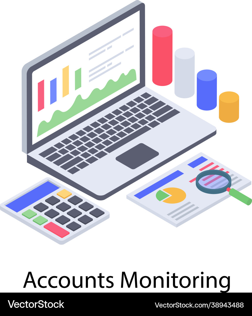 Accounts monitoring report Vector Image
