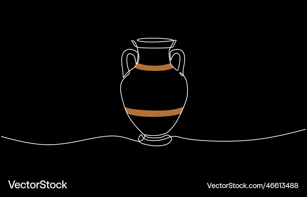Amphora ancient greek clay vase isolated on white Amphora ancient greek clay vase isolated on white vector image
