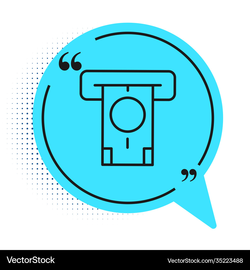 Black line atm - automated teller machine Black line atm - automated teller machine vector image