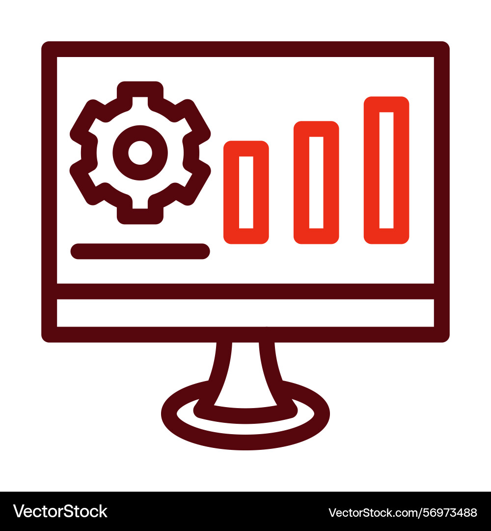 Data-driven thick line two color icons Vector Image