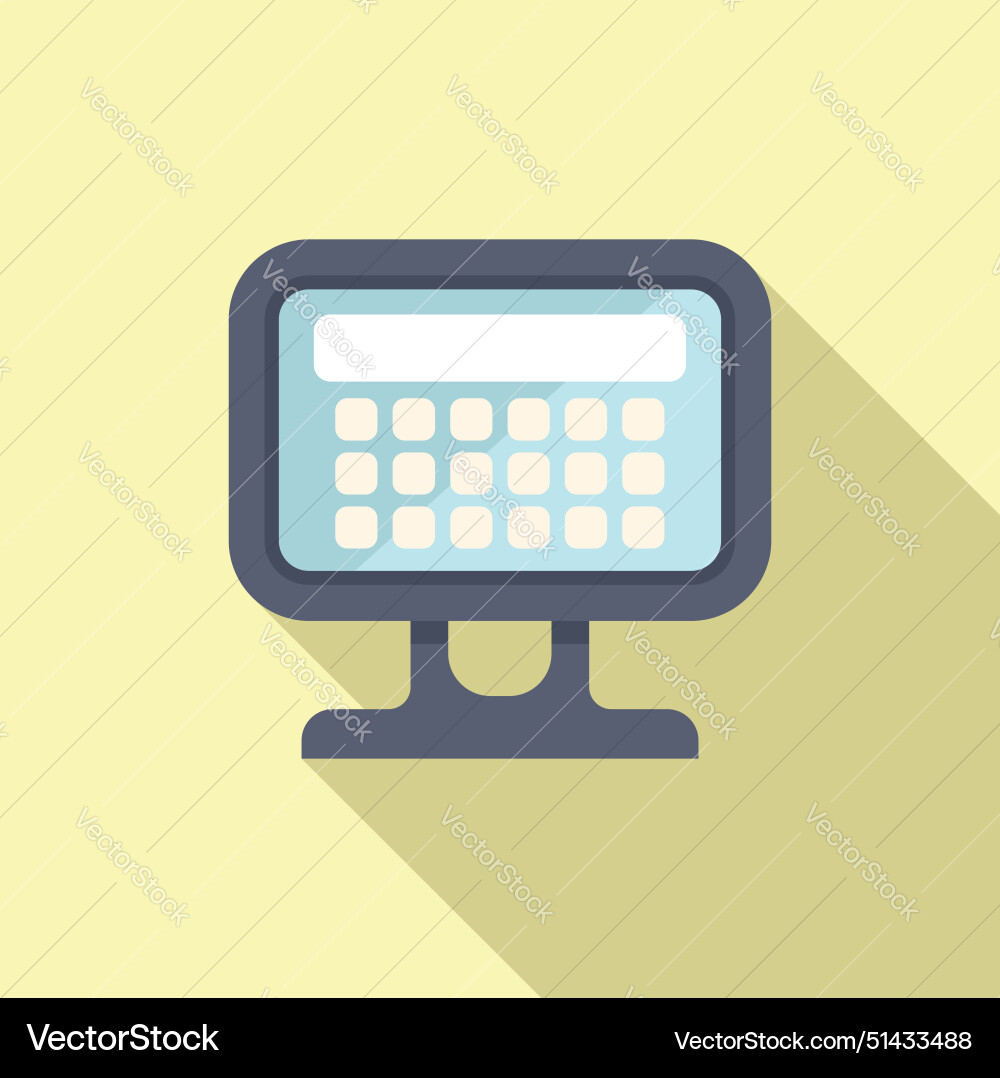 Flat design icon of desktop computer Flat design icon of desktop computer vector image