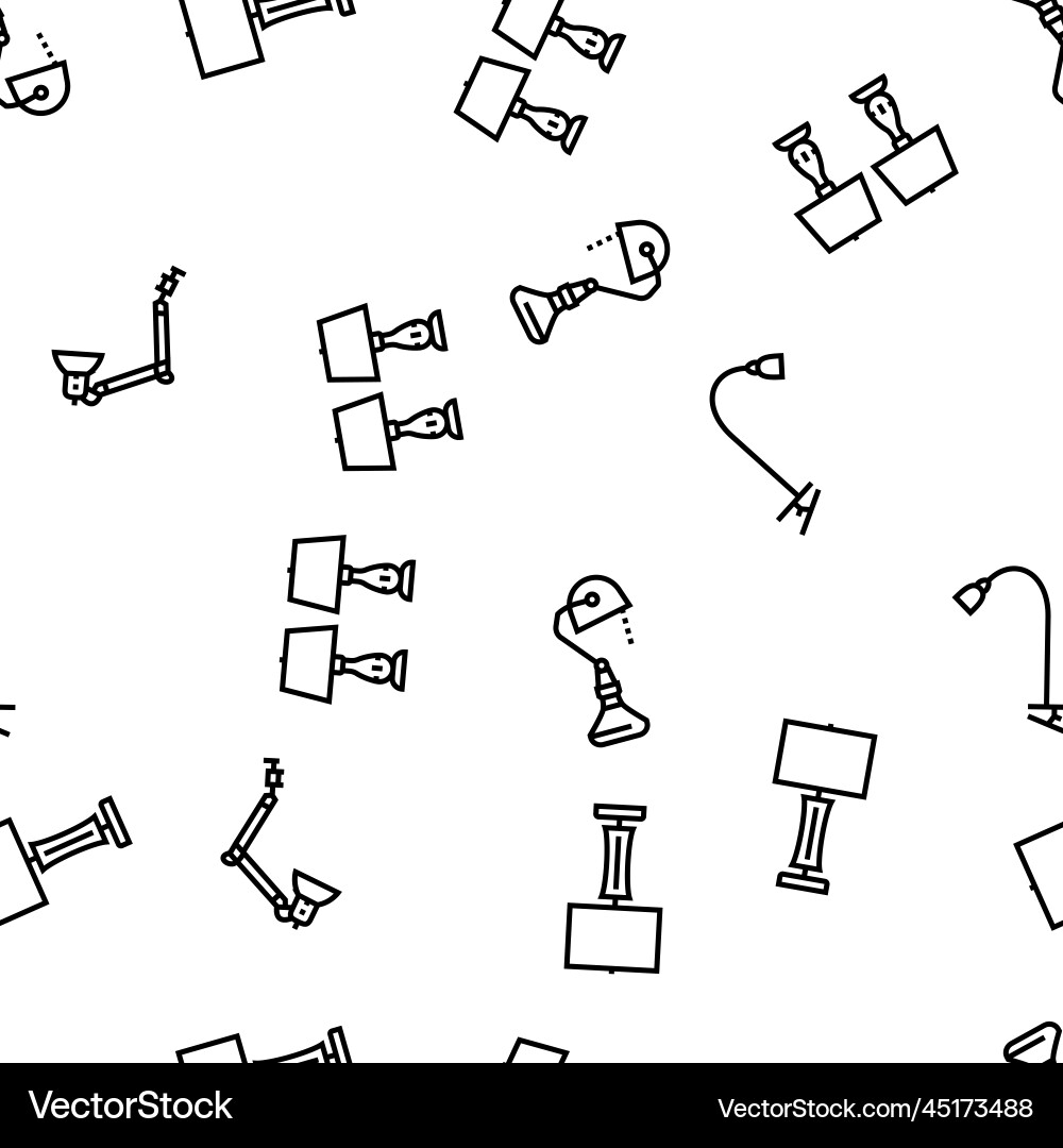 Lamp table light home desk seamless pattern Lamp table light home desk seamless pattern vector image