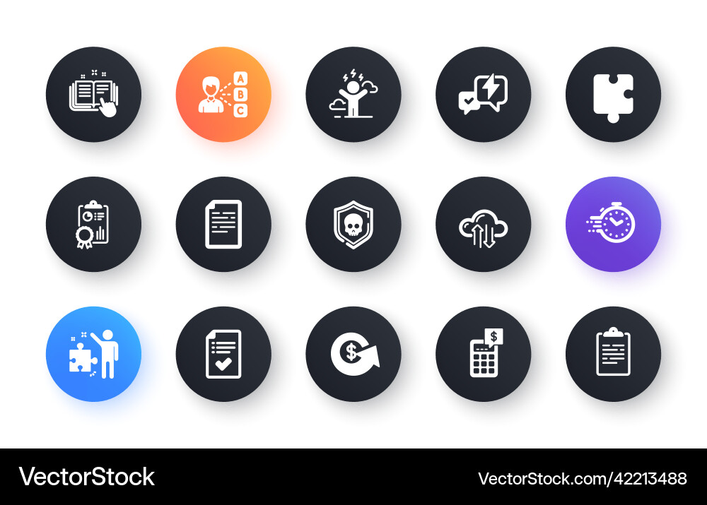 Minimal set of cyber attack document and timer Minimal set of cyber attack document and timer vector image
