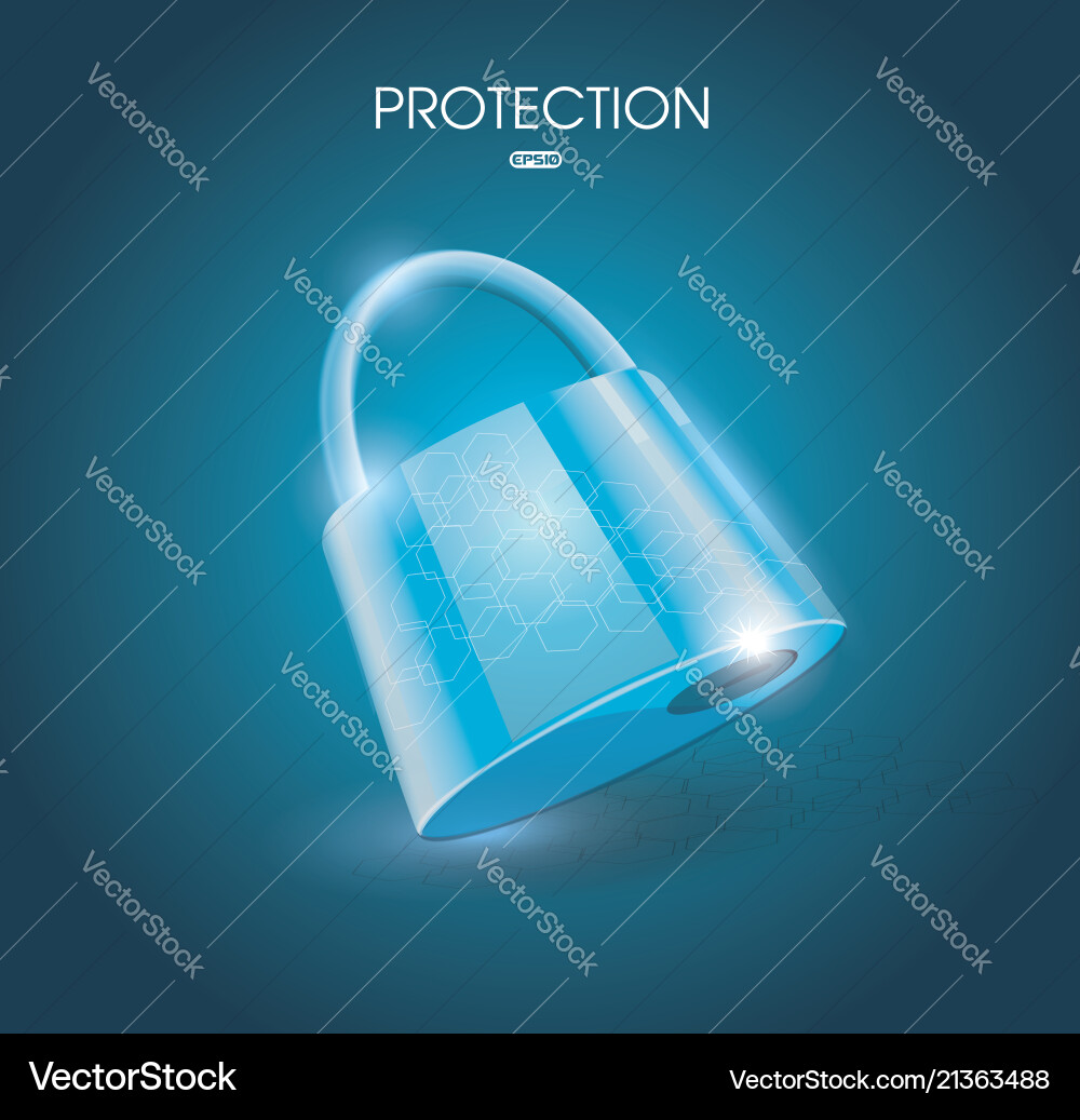 Secure Lock System Protection Vector Image