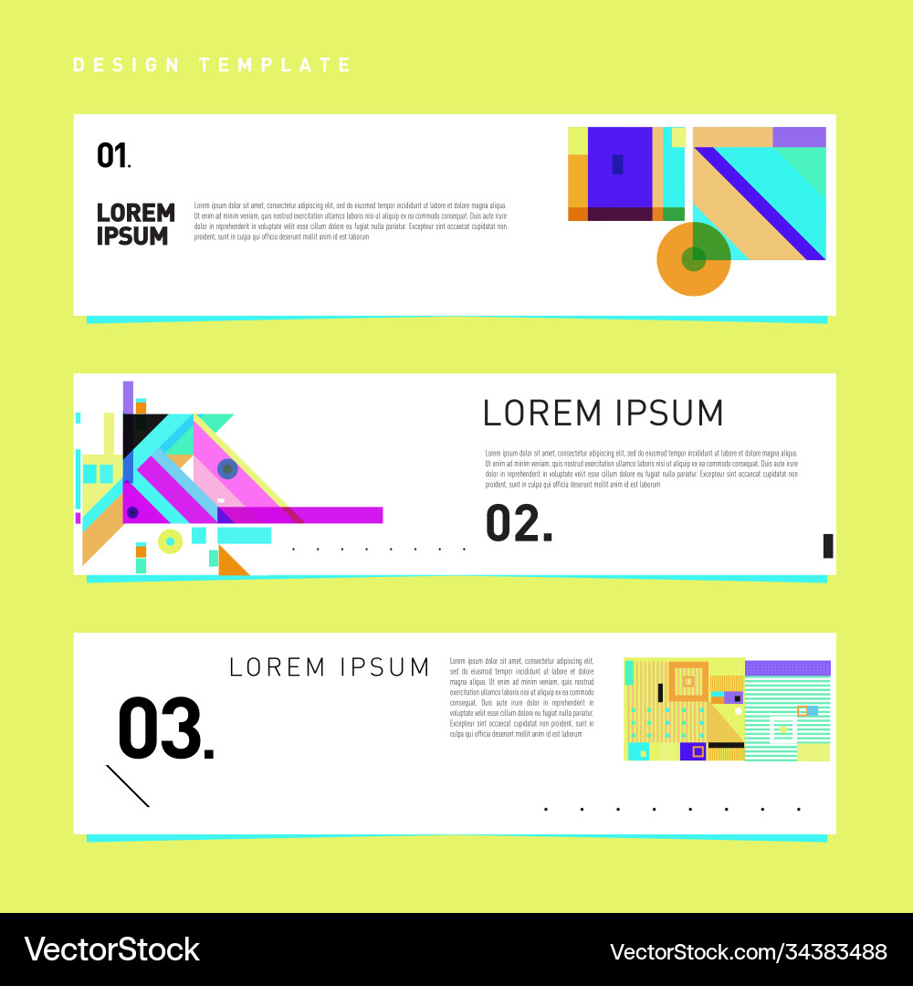 Set abstract banner web design template retro vector image