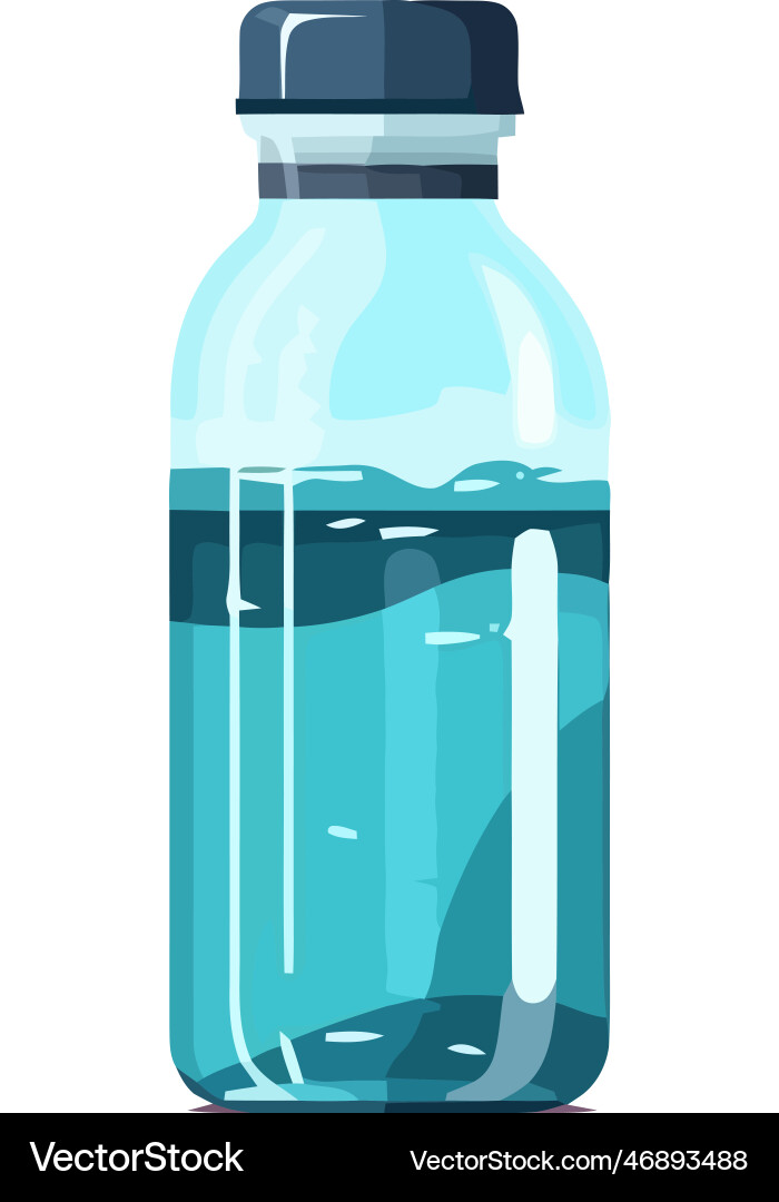 Transparente Kunststoffflasche mit blauer Flüssigkeit Transparente Kunststoffflasche mit blauer Flüssigkeit vektorbild