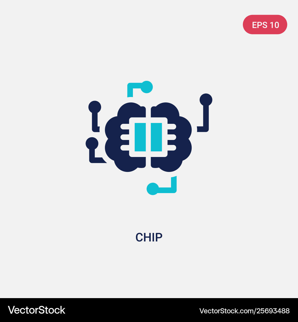 Two color chip icon from artificial intelligence Two color chip icon from artificial intelligence vector image
