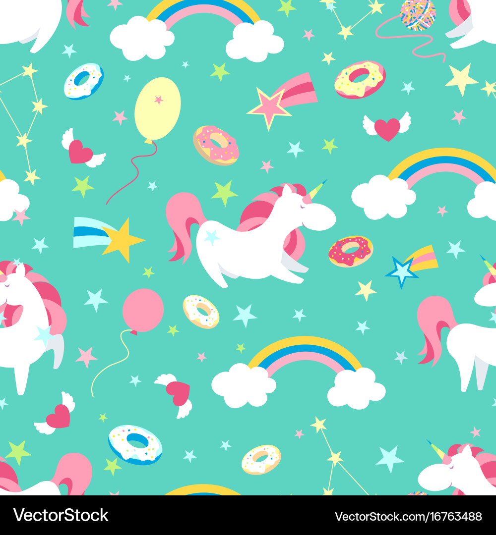 Unicorn character set cute magic collection vector image