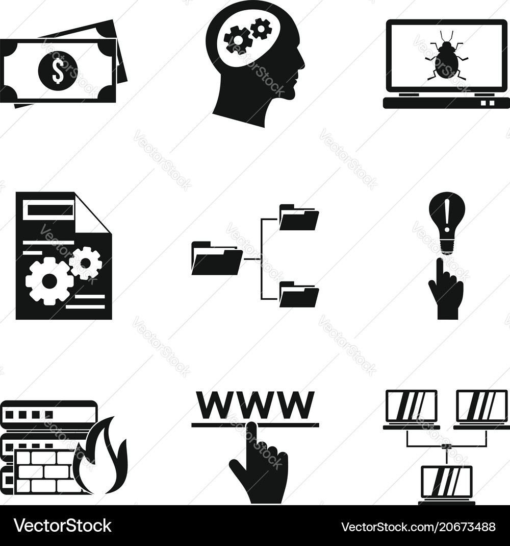 Web job icons set simple style Vector Image