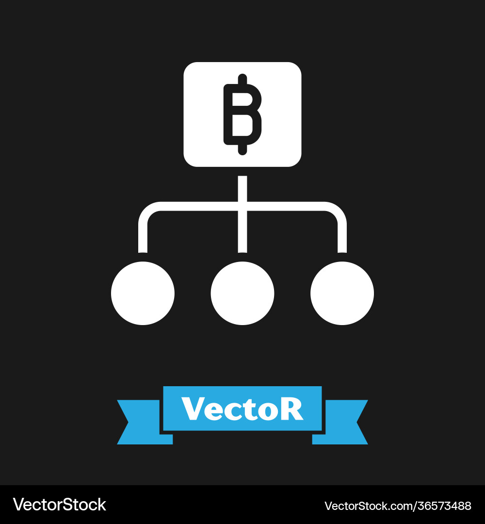 White blockchain technology bitcoin icon isolated White blockchain technology bitcoin icon isolated vector image