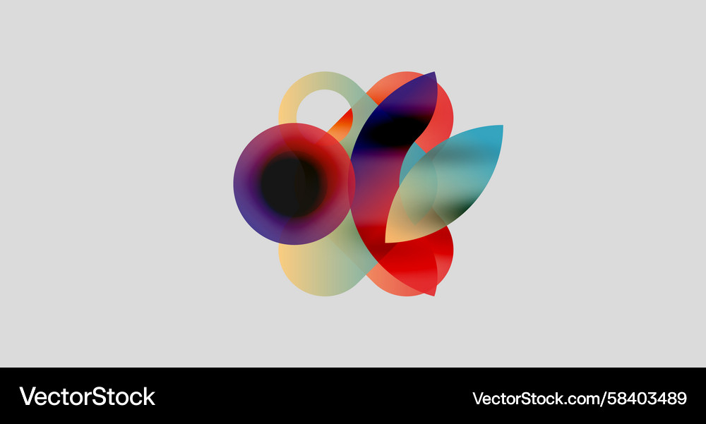 Abstract colorful shapes overlap creating dynamic Abstract colorful shapes overlap creating dynamic Vector Image
