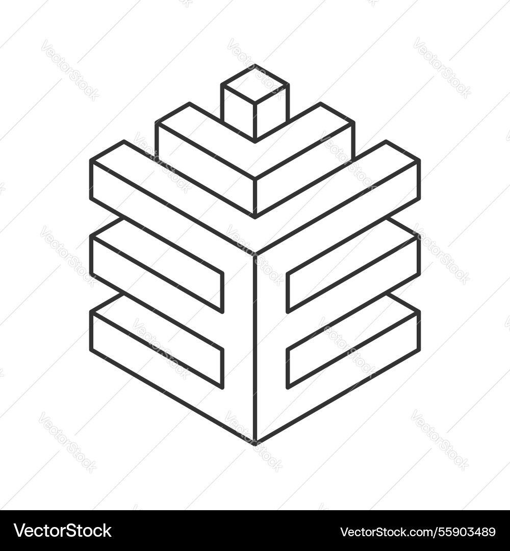 Abstract isometric cube design layered structure Abstract isometric cube design layered structure vector image