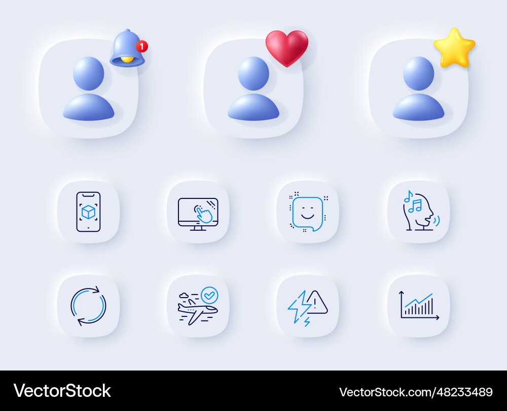 Augmented reality graph and touch screen line Augmented reality graph and touch screen line vector image
