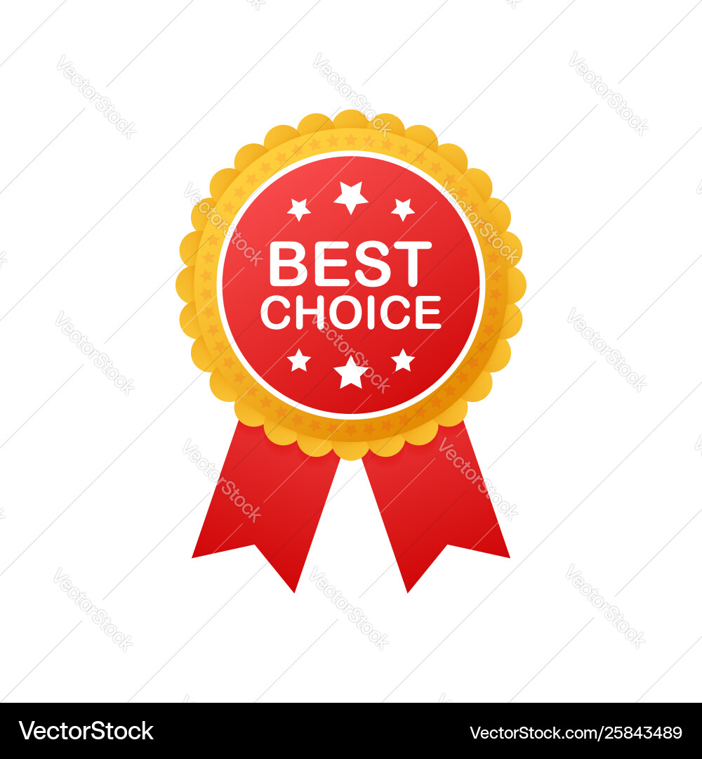 Beste Wahl realistische rote Stoff Preisband Beste Wahl realistische rote Stoff Preisband vektorbild