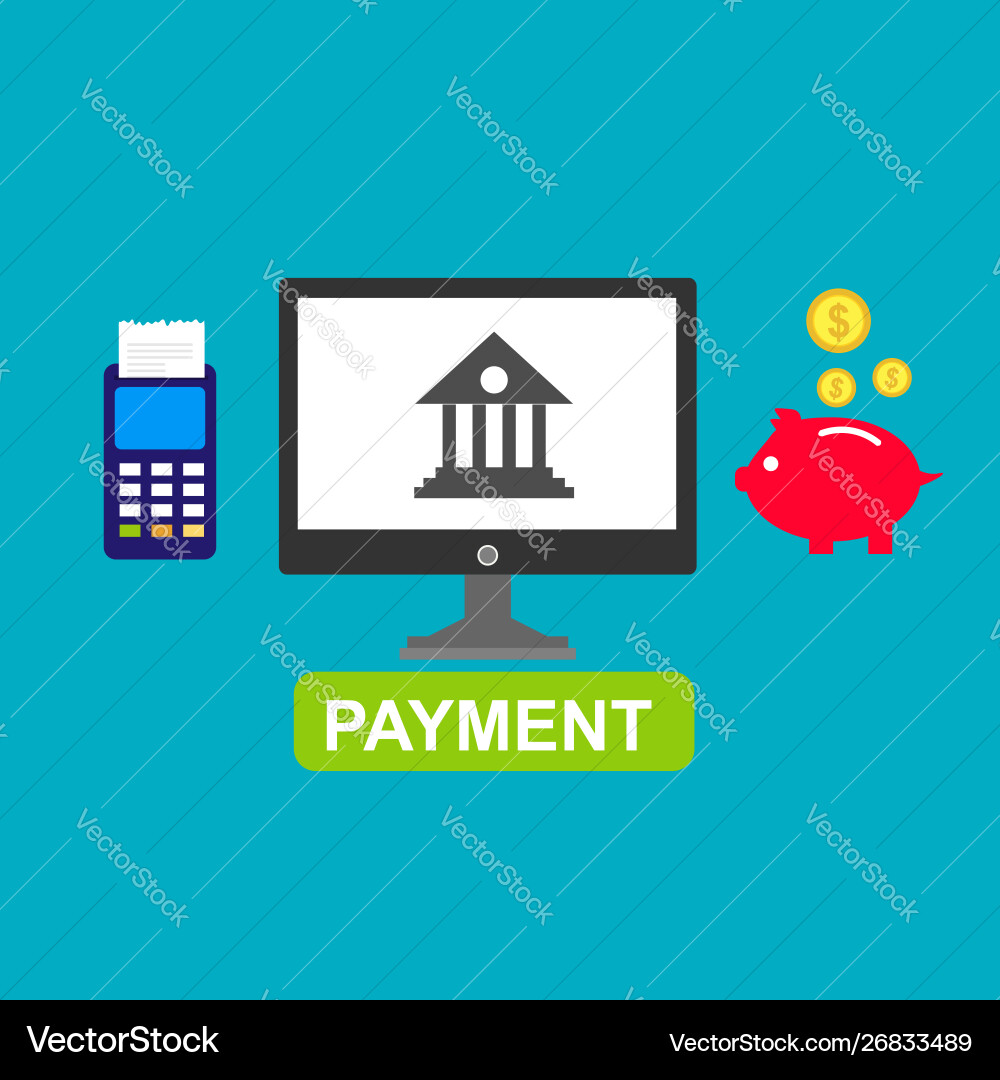 Concept online and mobile payments for web page Concept online and mobile payments for web page vector image
