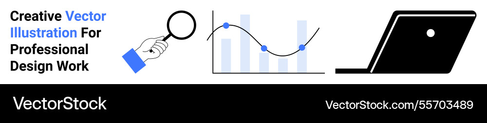 Data analysis concept with magnifying glass graph Data analysis concept with magnifying glass graph vector image