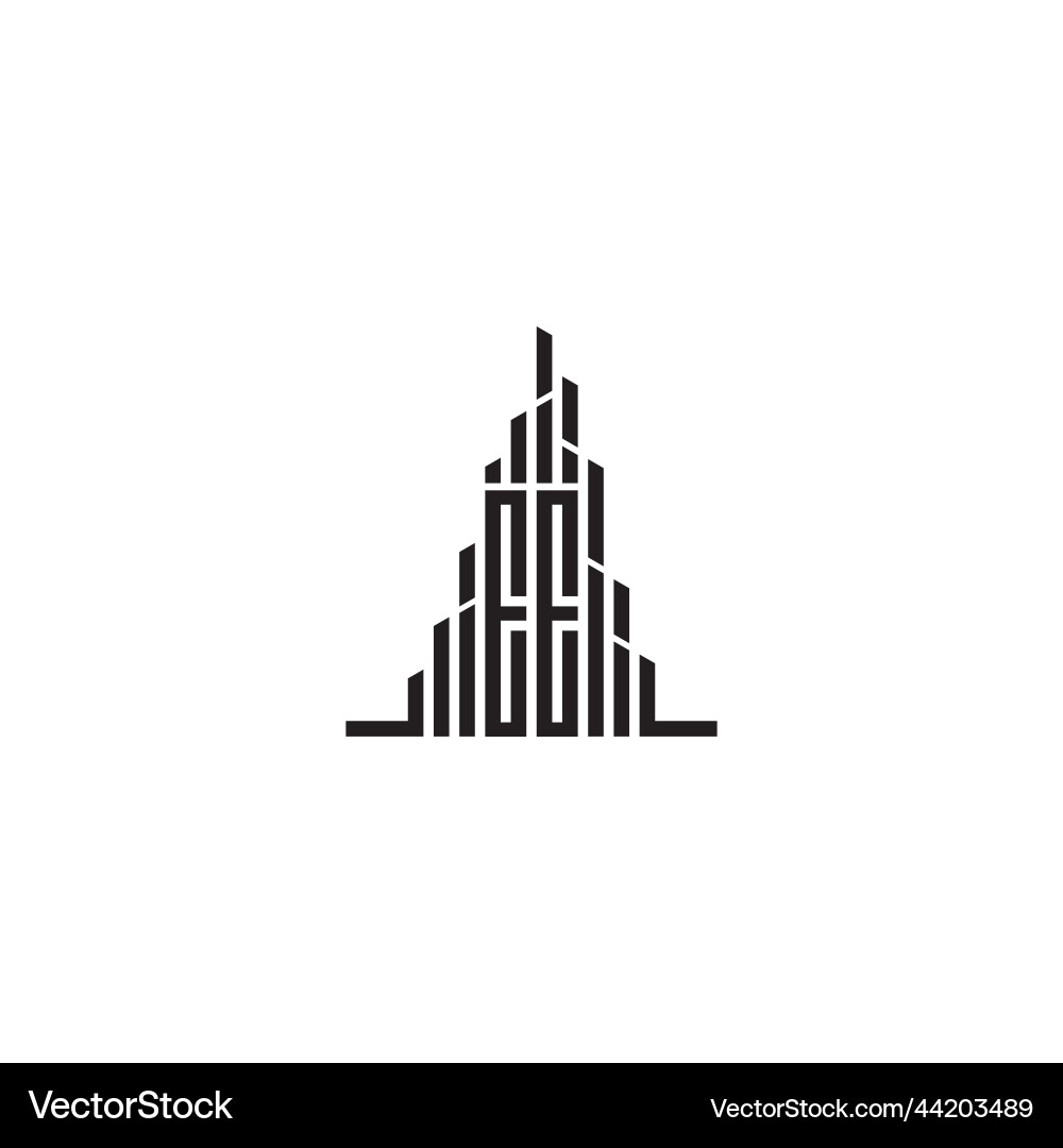 Ee skyscraper line logo initial concept with high Ee skyscraper line logo initial concept with high Vector Image