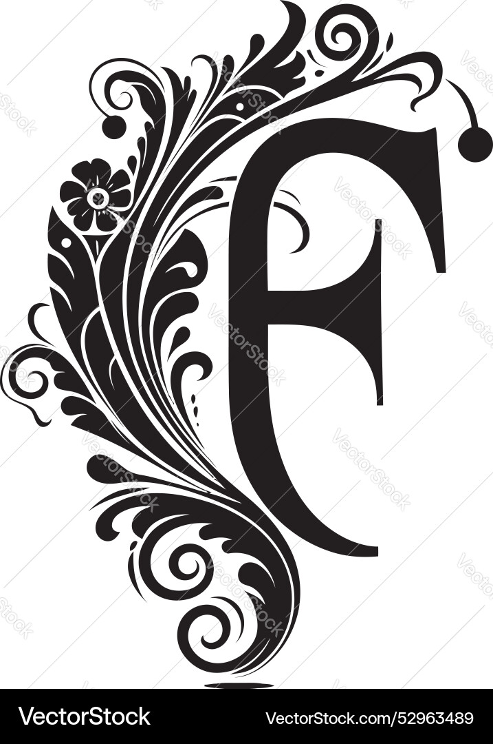 Fabled script legendary font f design fine tuned Fabled script legendary font f design fine tuned vector image