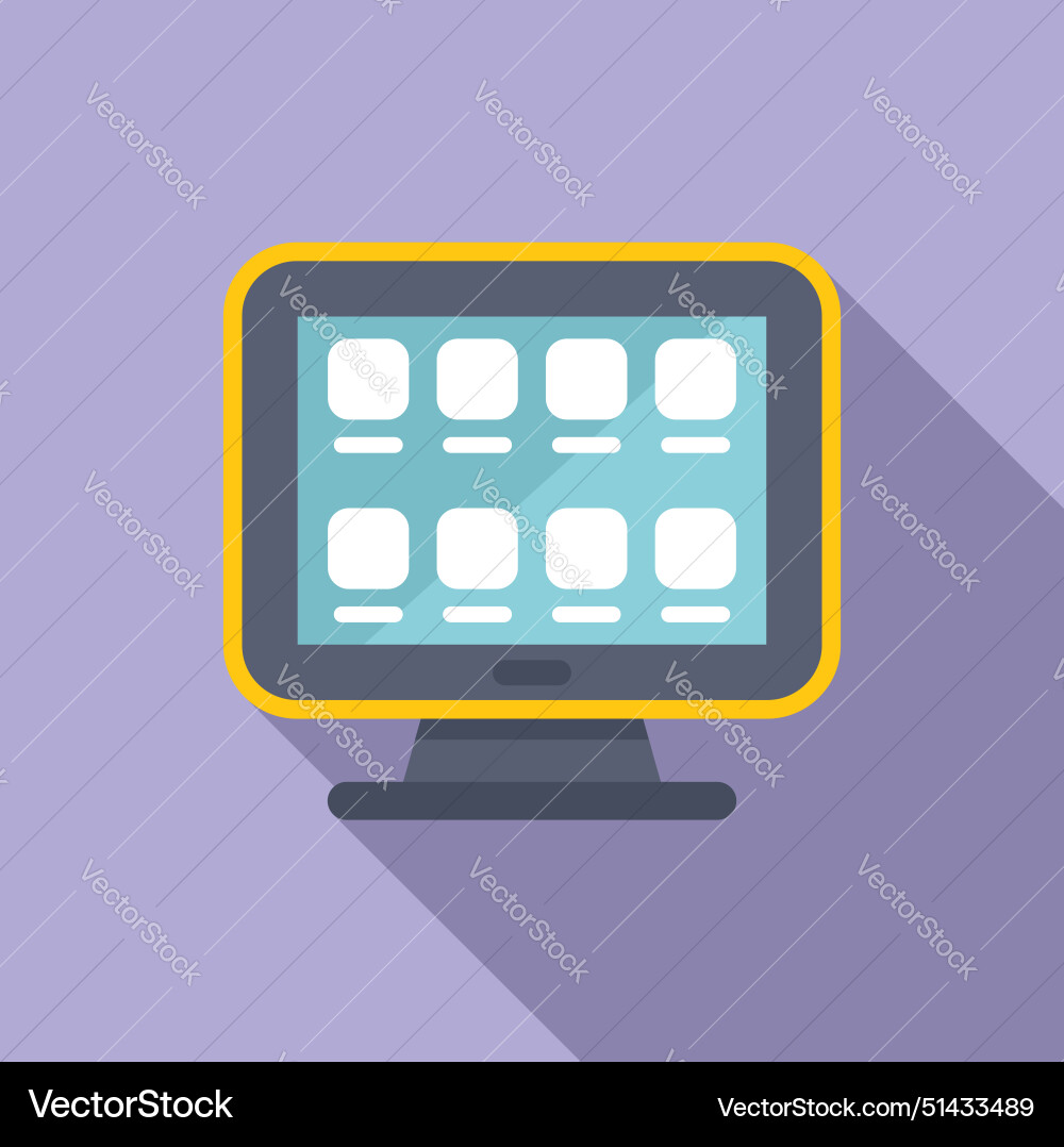 Flat design of desktop computer vector image