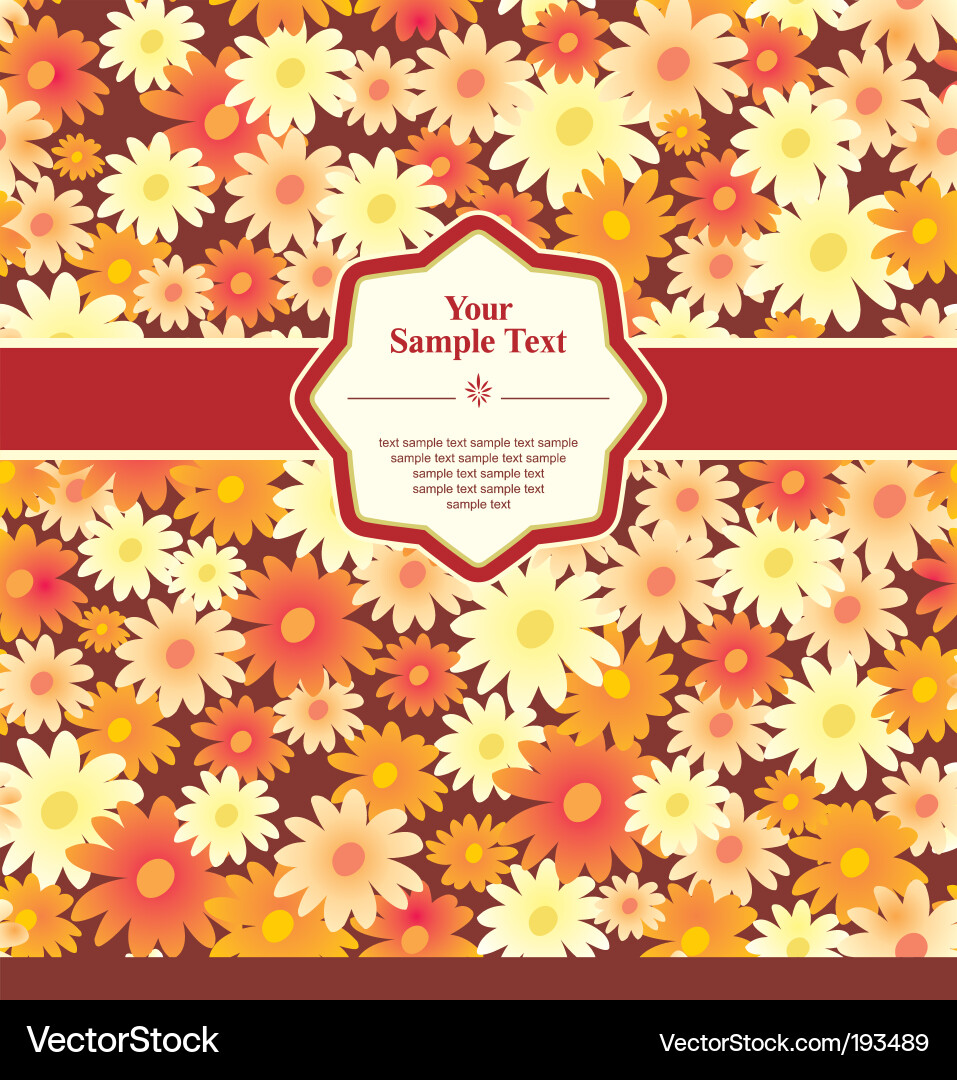 Floral Pattern Background with Frame vector image