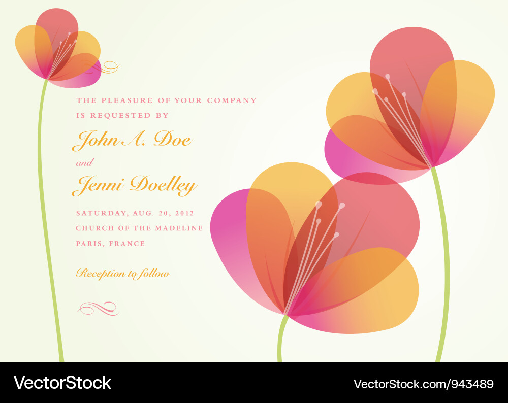 Floral Wedding Invitation vector image