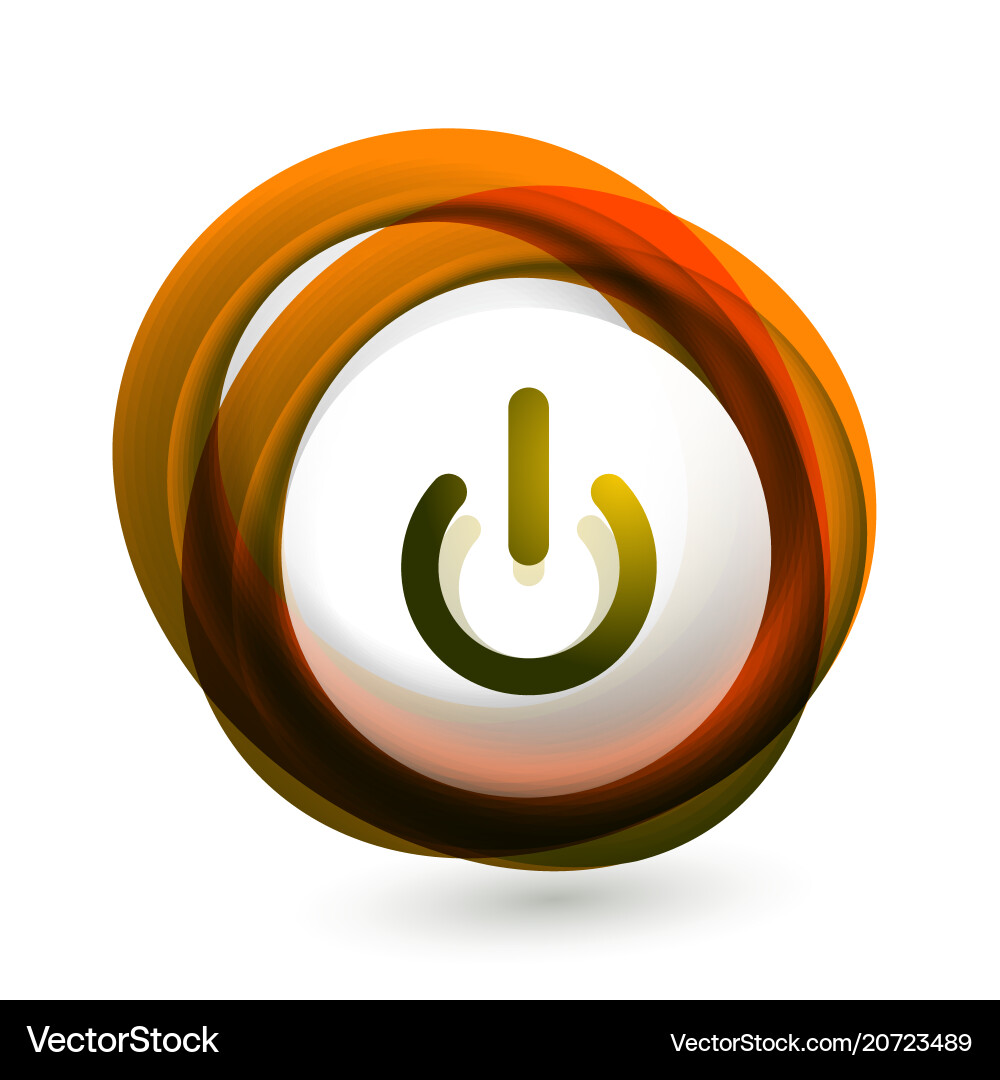 Glass transparent effect power start button Glass transparent effect power start button vector image