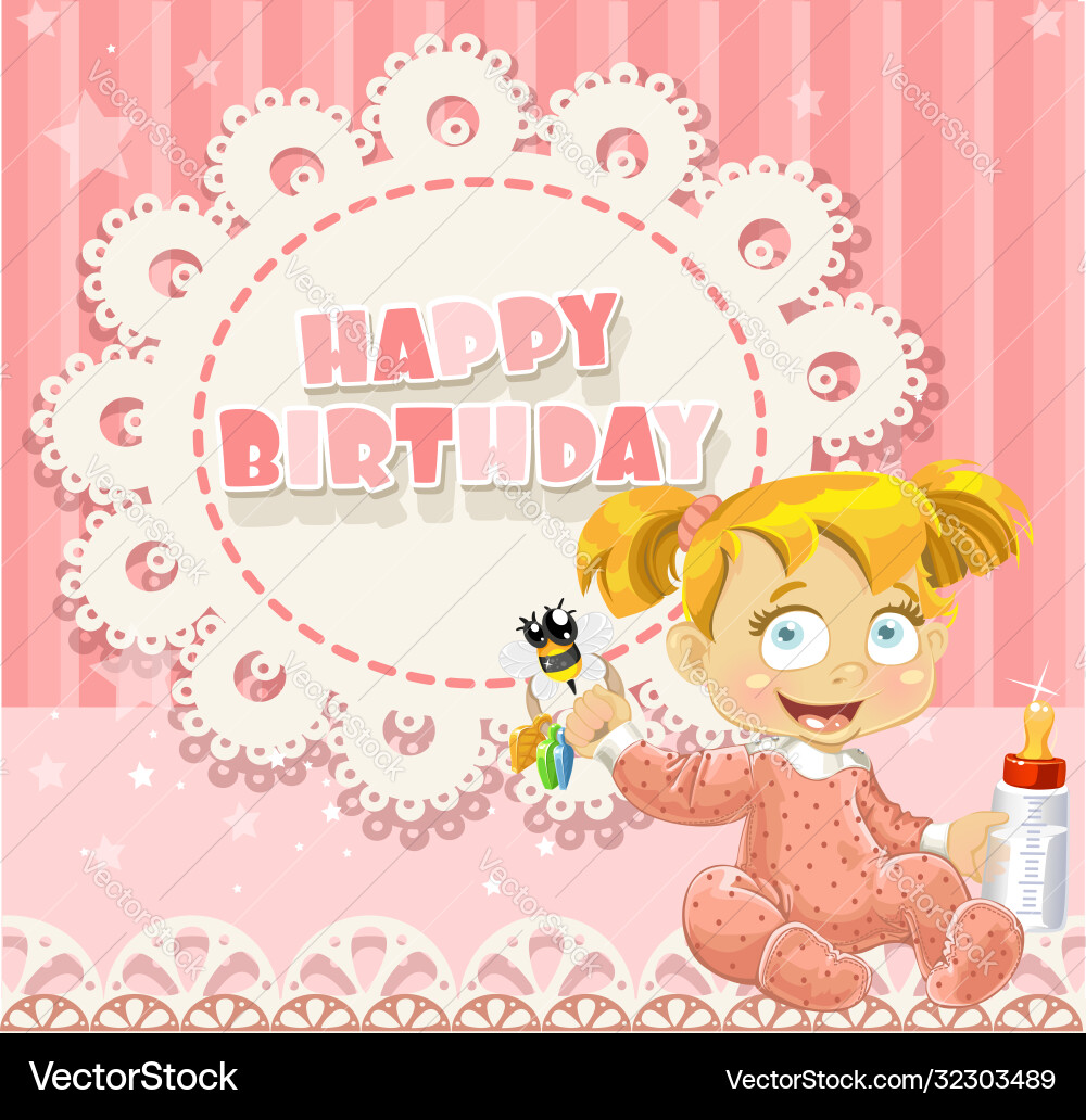 Herzlichen Glückwunsch zum Geburtstag meine kleine Prinzessin - Baby Girl Herzlichen Glückwunsch zum Geburtstag meine kleine Prinzessin - Baby Girl vektorbild