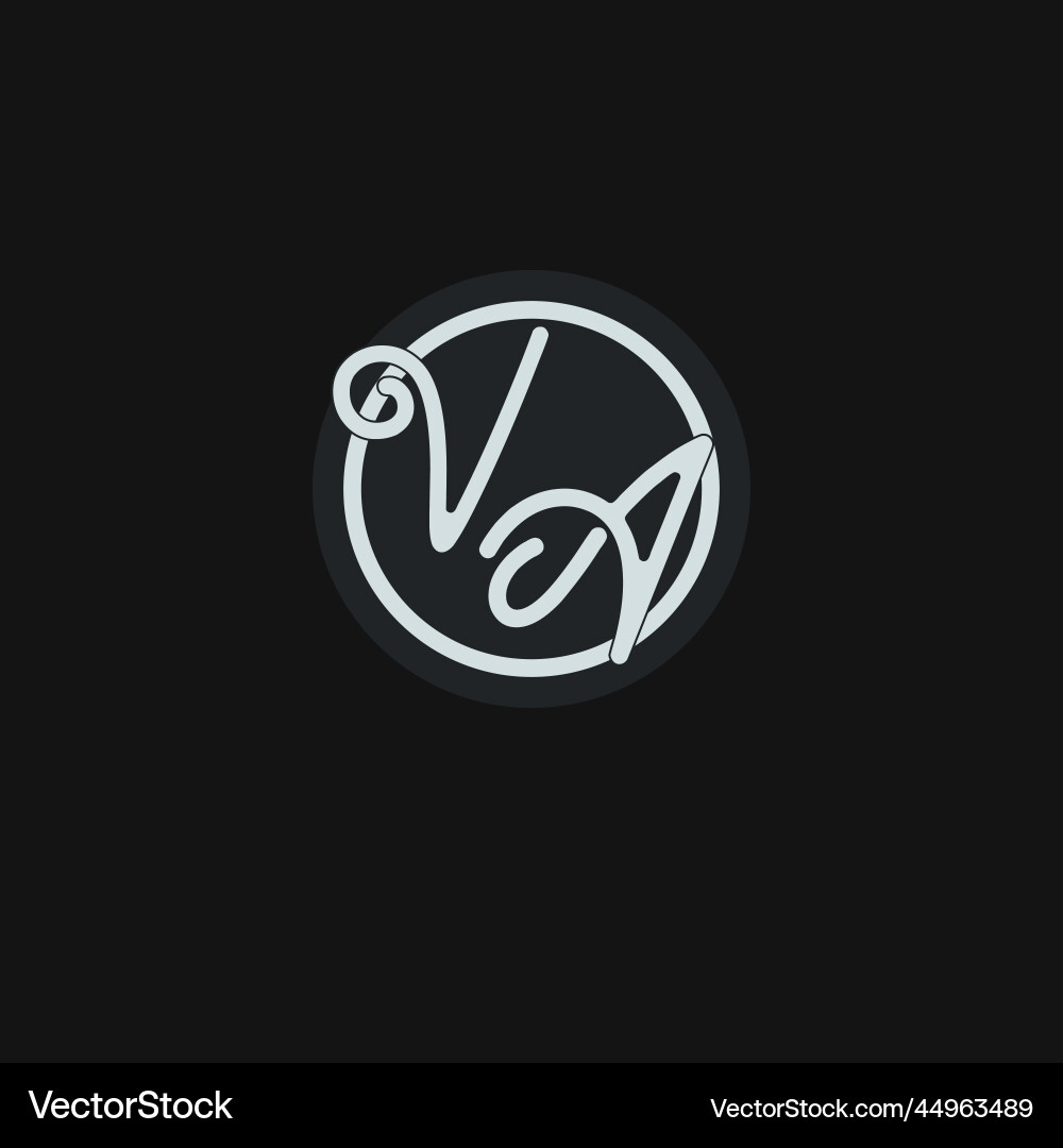 Initials va logo monogram with simple circle line Vector Image