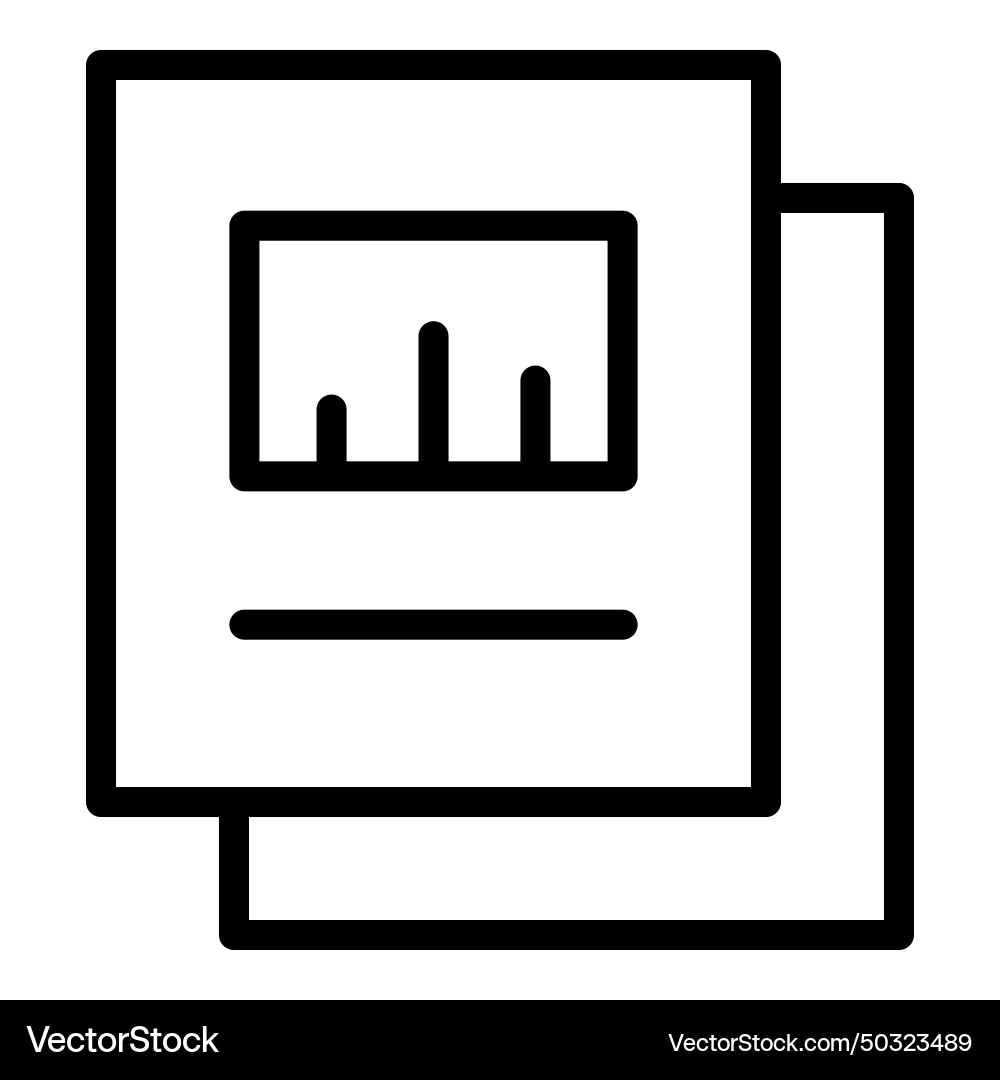 Line graph document flat icon isolated on white Vector Image