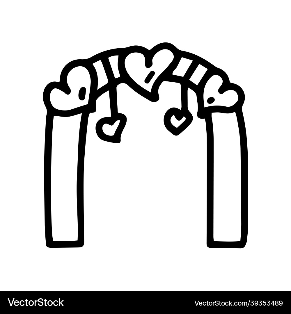 Love arch black line doodle icon Love arch black line doodle icon vector image