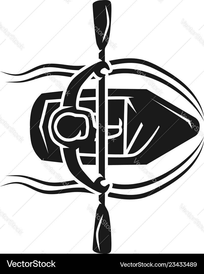 Man in a kayak top view icon simple style Vector Image
