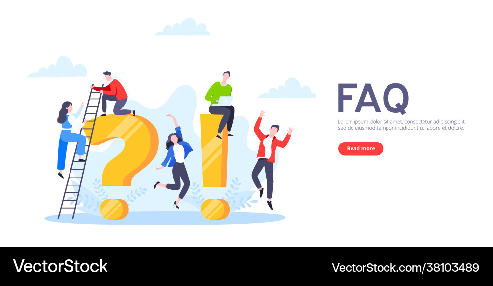 Q and a or faq concept with tiny people characters Vector Image