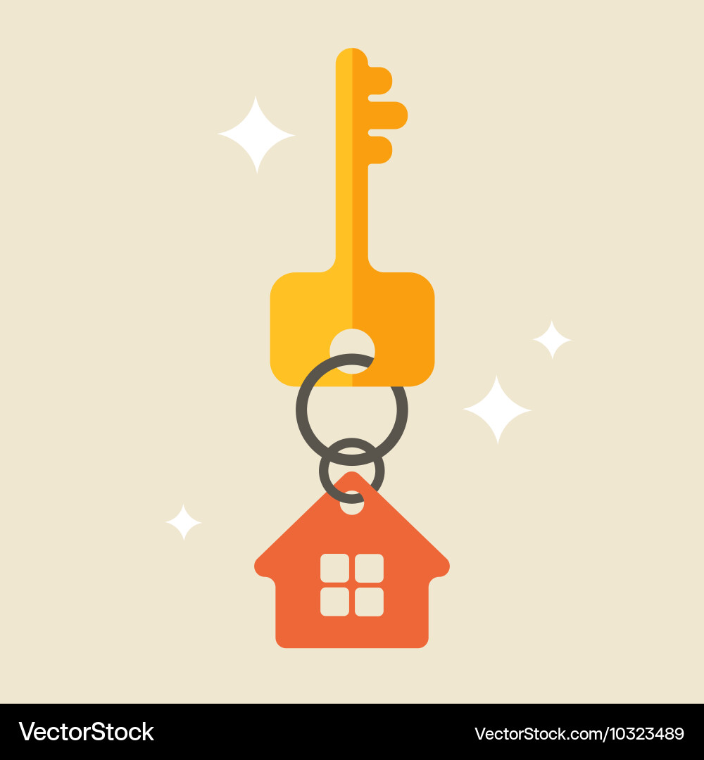 Red Key Chain with House Keys vector image
