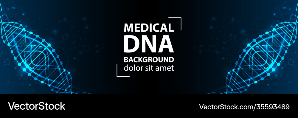Science template wallpaper or banner with a dna Science template wallpaper or banner with a dna vector image