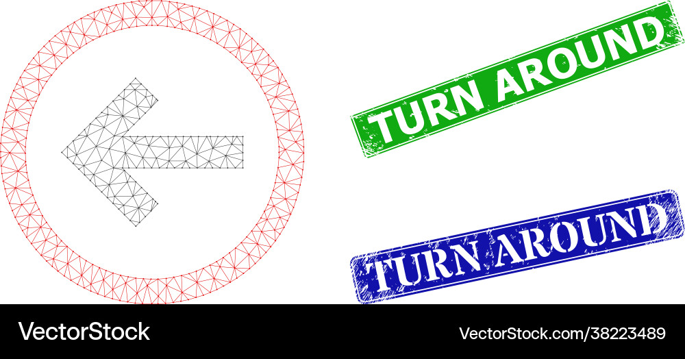 Scratched turn around imprints and polygonal mesh Scratched turn around imprints and polygonal mesh vector image