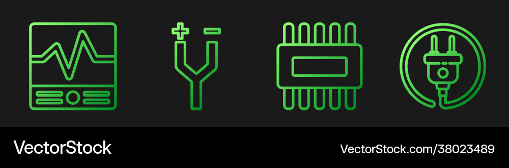 Set line processor with microcircuits cpu Set line processor with microcircuits cpu vector image