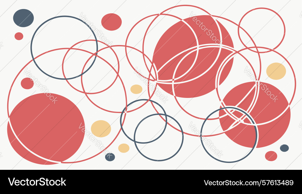 Smooth overlapping circles abstract background vector image